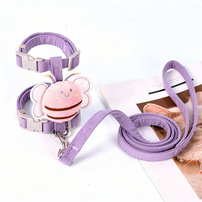 Coleira para gatos roxo com formato de abelha da cantito