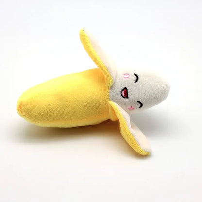 Pelúcia banana para gatos macia e divertida para brincar e morder