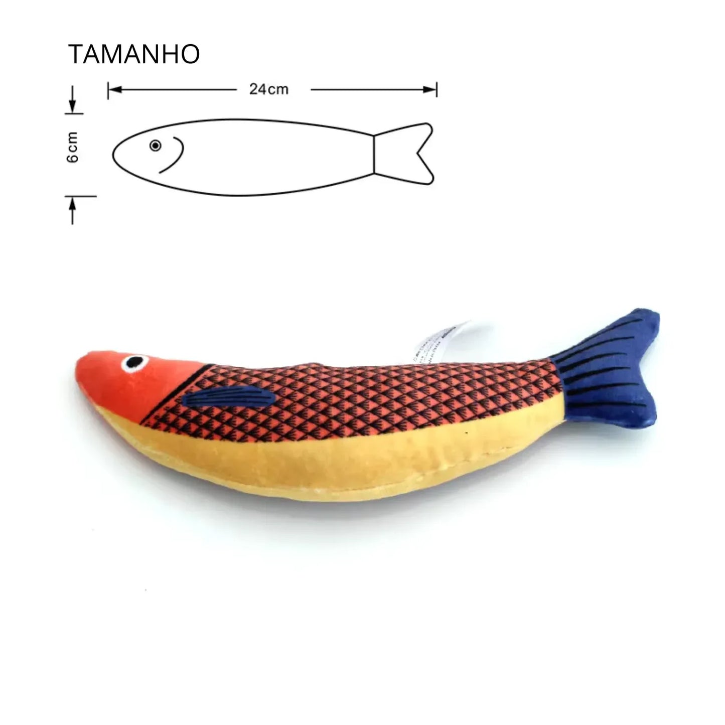Peixe para gatos interativo com catnip e sino 