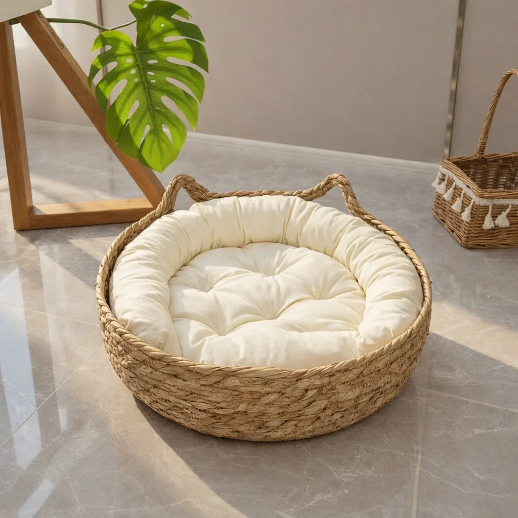 Cama de sisal para gatos com estrutura firme e confortável