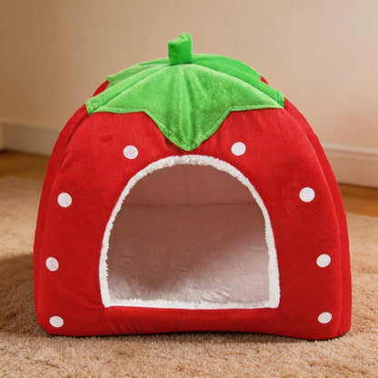 Cama para gatos modelo morango macia e confortável