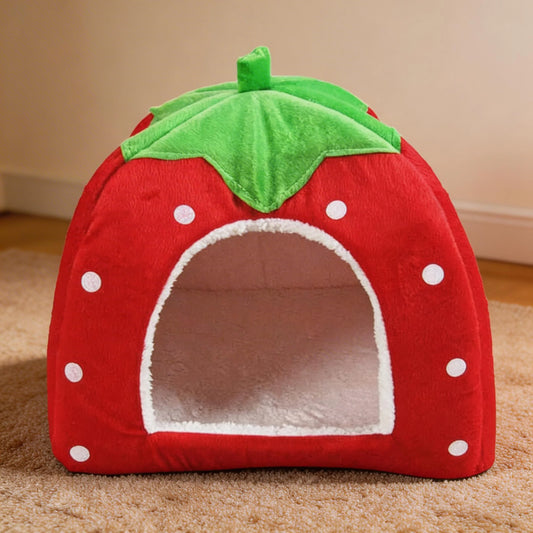 Cama para gatos modelo morango macia e confortável