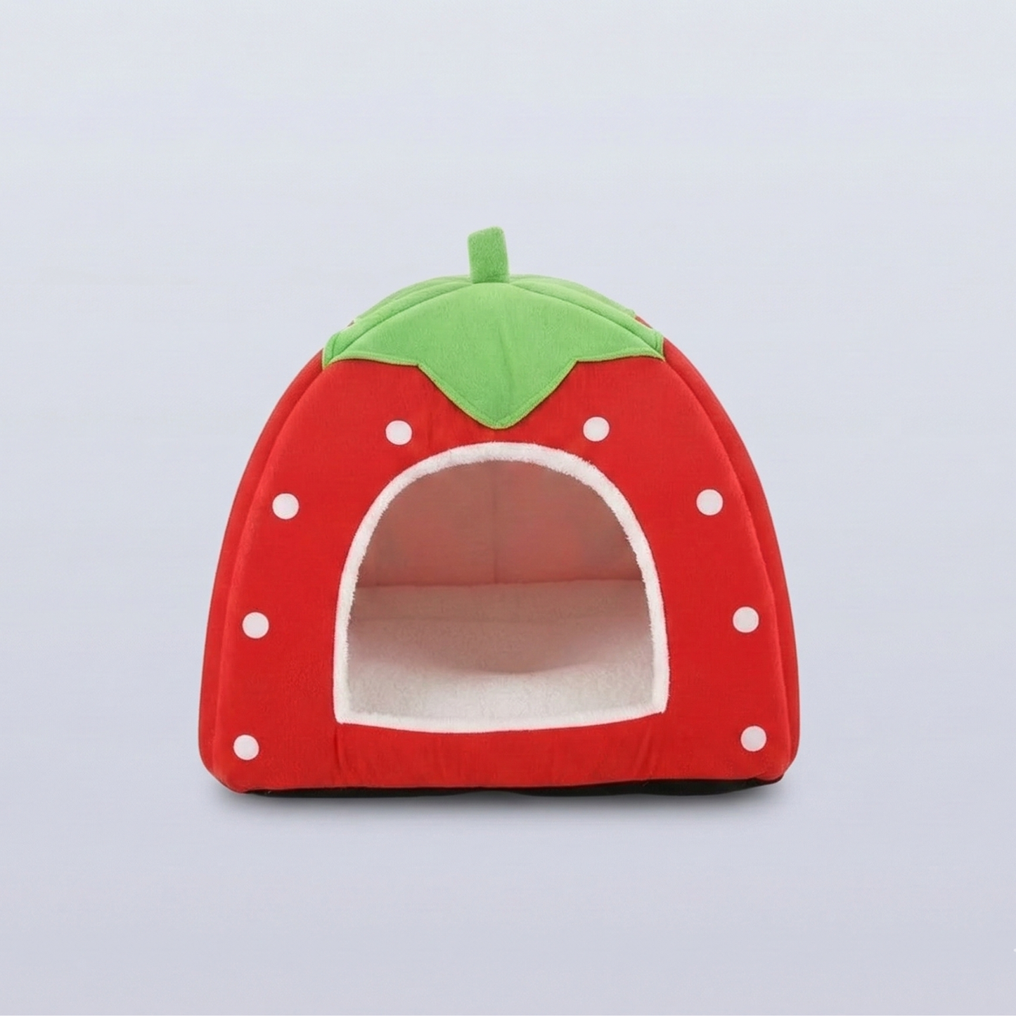 Cama morango para gatos em formato de toca aconchegante