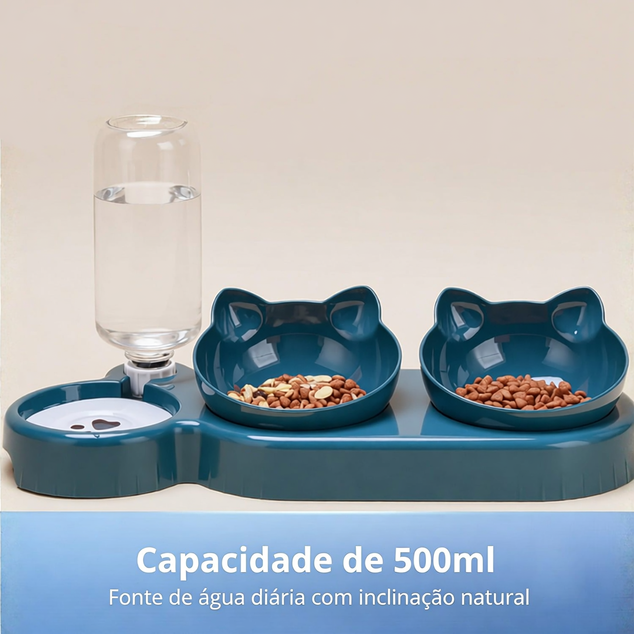 Indicação de capacidade de 500ml do reservatório de água automático