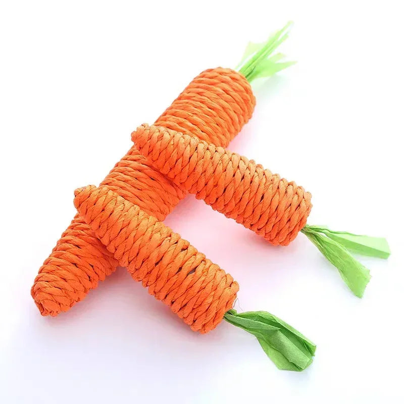 Brinquedo para gatos cenoura em fundo neutro 