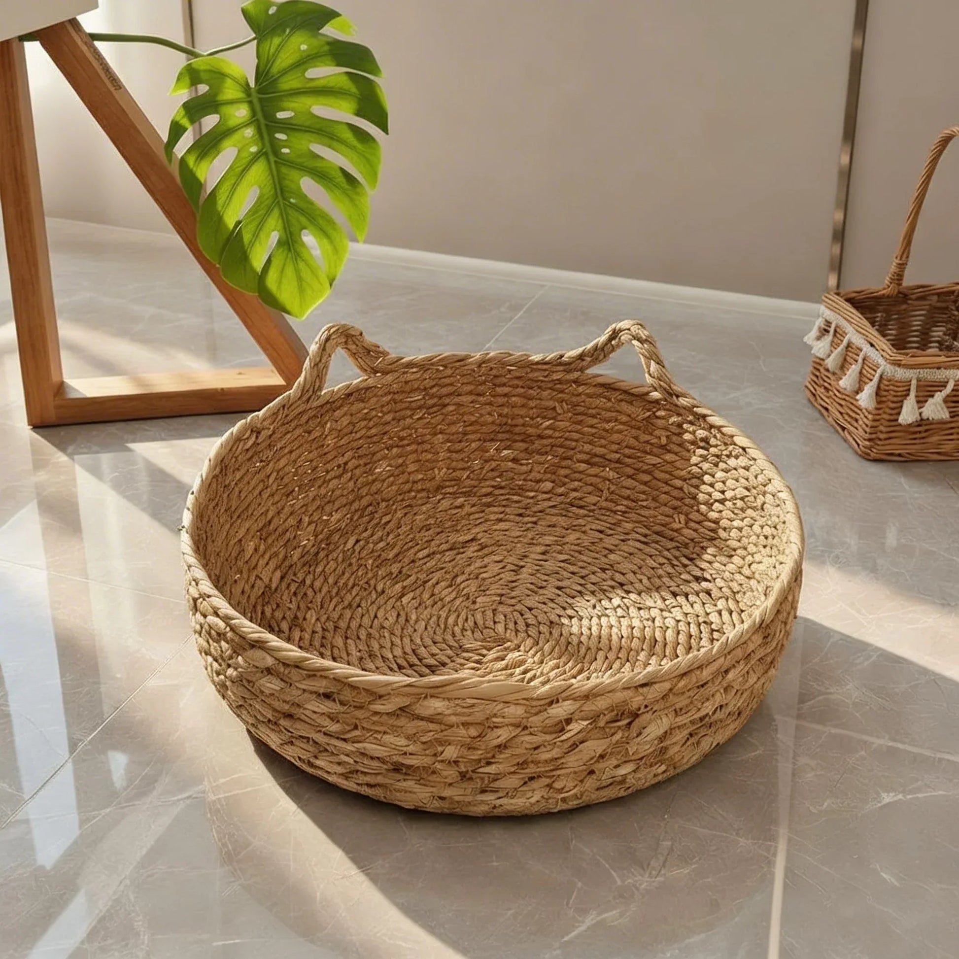 Acabamento reforçado em cama de sisal natural