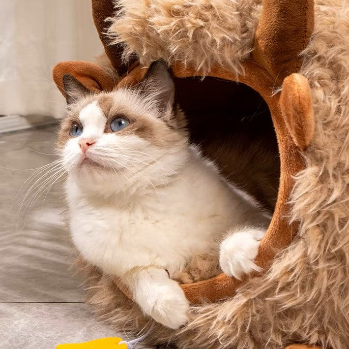 Material da cama para gatos touro felpuda e confortável