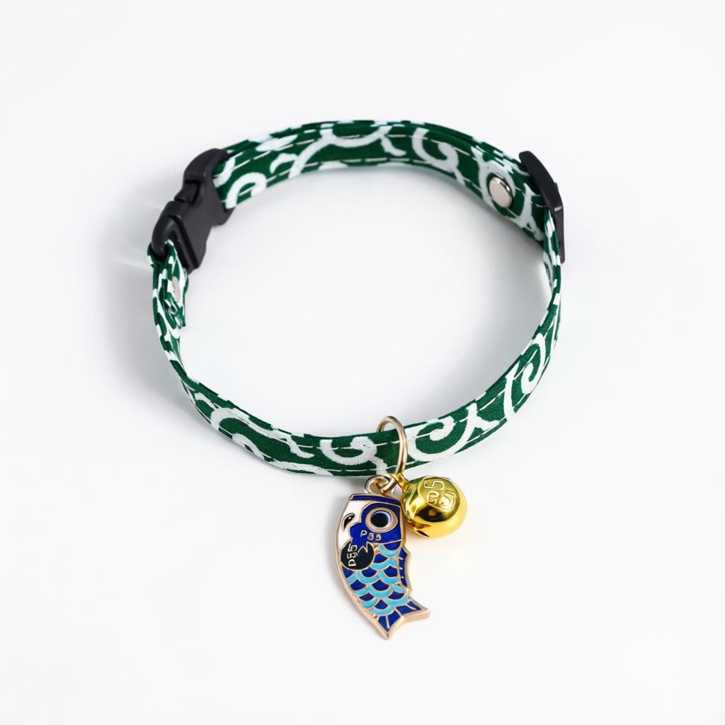 Coleira para gatos com pingente peixe azul