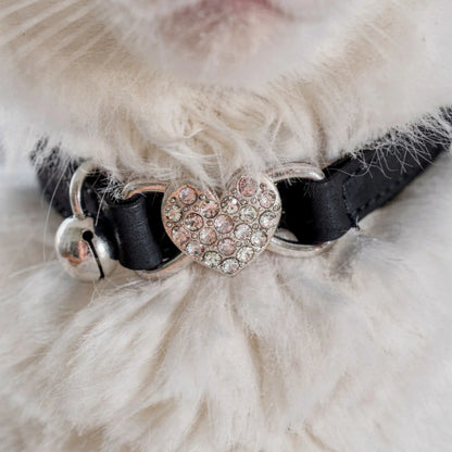 Coleira para gatos com pingente preta 