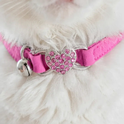 Coleira para gatos rosa com sino 