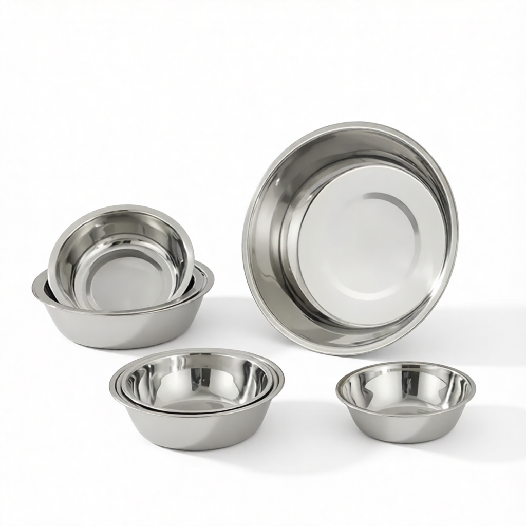 Vários tamanhos de comedouros inox para gatos 