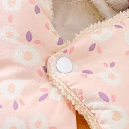 Detalhe do botão da cama para gatos 