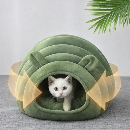 Cama para gatos formato casulo para descanso seguro