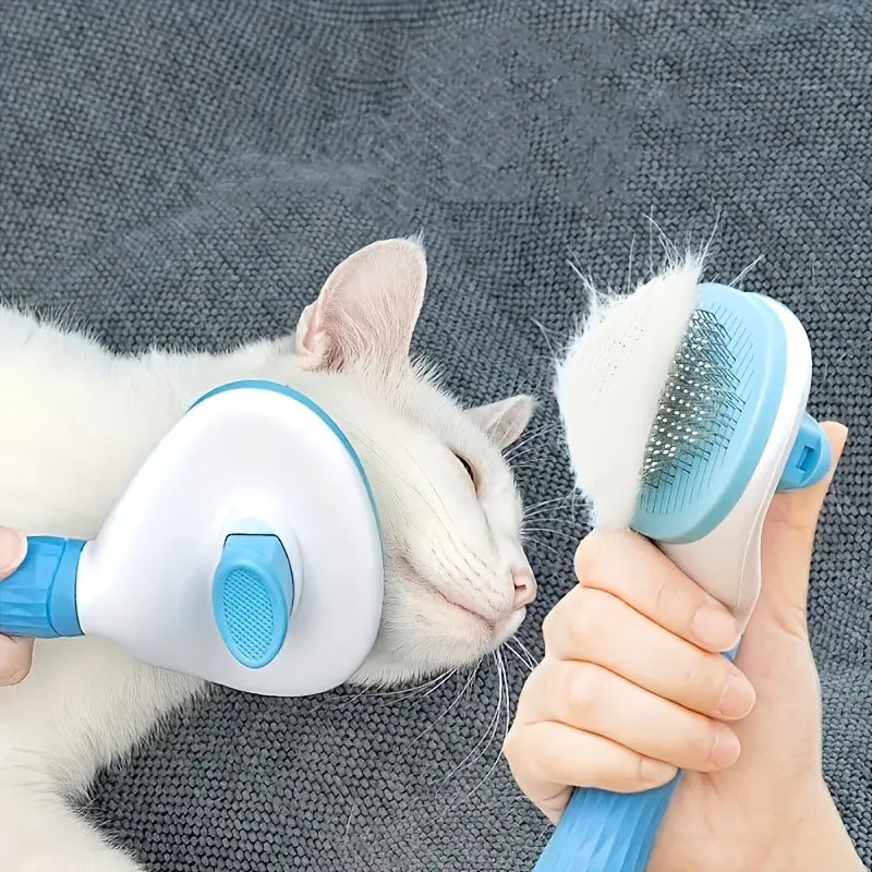 Escova para gatos removendo pelos 