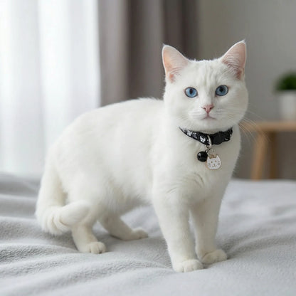Gato usando coleira ajustável com pingente