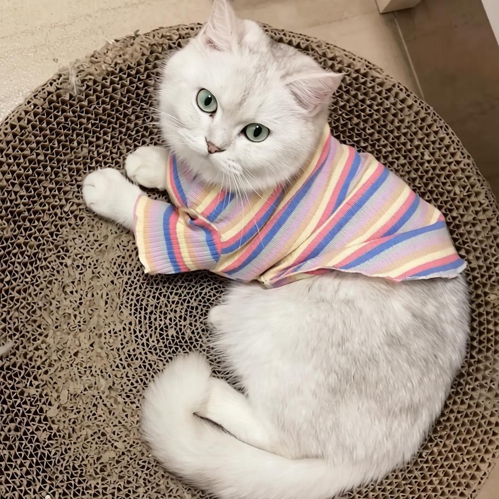 Gato usando suéter confortável
