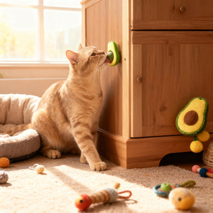 Brinquedo abacate para gatos com catnip especial 