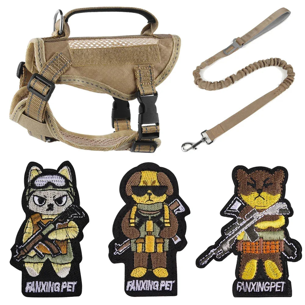 Peitoral para gatos bege com emblemas 