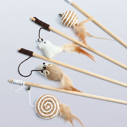 Brinquedos vara para gatos alegres